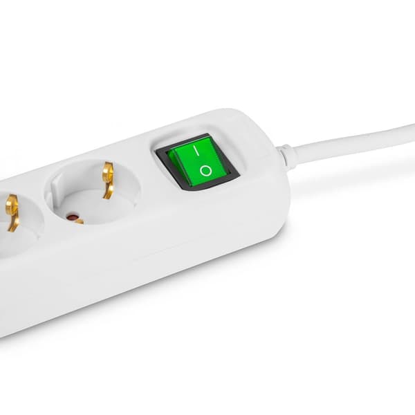 Hama Stikdåse 6-vejs Switch Hvid 3,0m