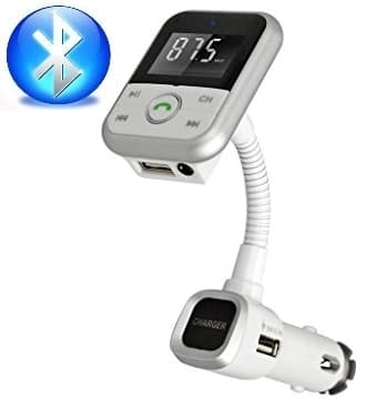 FM-sender med Bluetooth-håndfri og biloplader (Sølv)