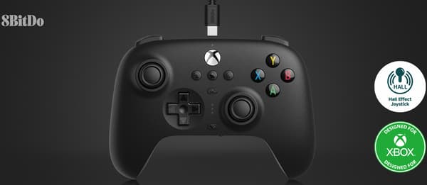 8Bitdo Ultimate Wired Controller - Hall Edition trådløs spillkontroller, svart, Xbox/PC
