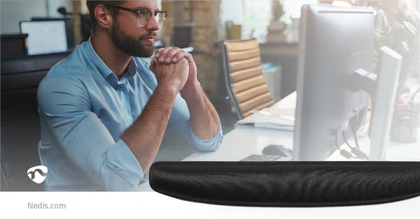 Nedis Handledsstöd tangentbord | Lycra / PU | Ja