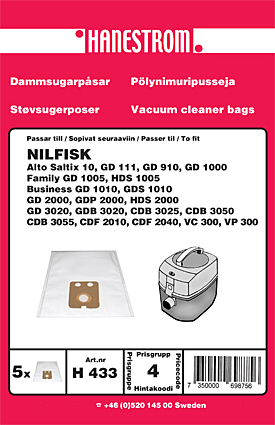 hanestroem Dammsugarpåsar Hanestrom Nilfisk GD 1000