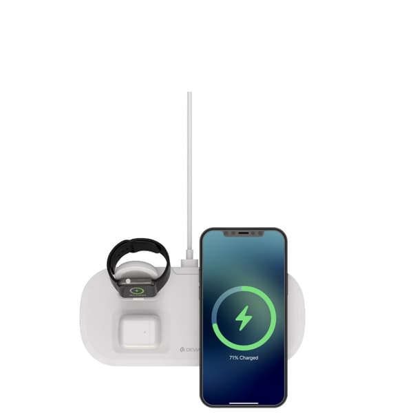 Devia trådløs lader 3in1 Smart 15W hvit