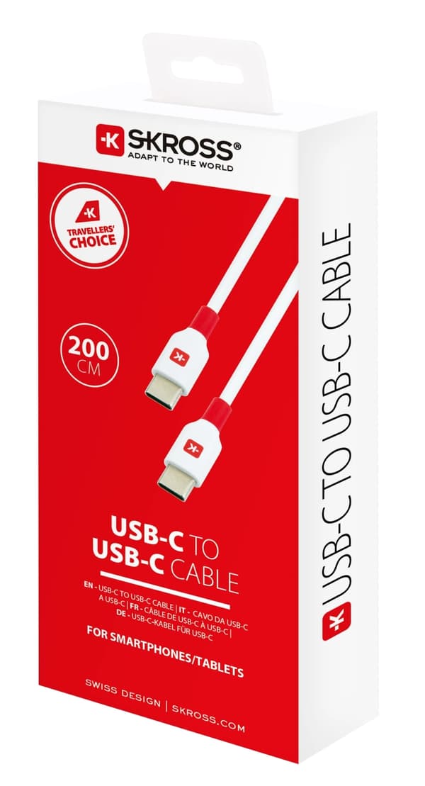 SKROSS USB-C til USB-C-kabel - 200 cm