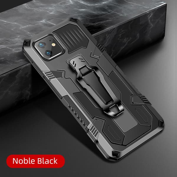 Robust skall med stativ til iPhone 13 Pro Max, Svart