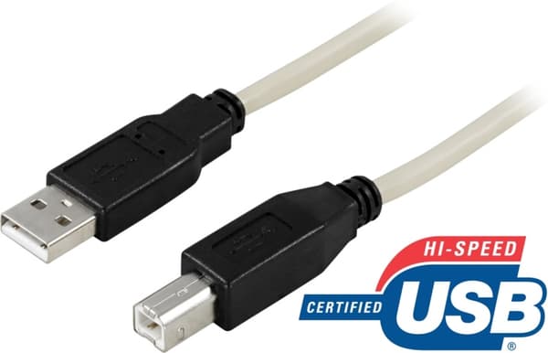 DELTACO USB 2.0 kabel Typ A hane - Typ B hane 3m (USB-230)