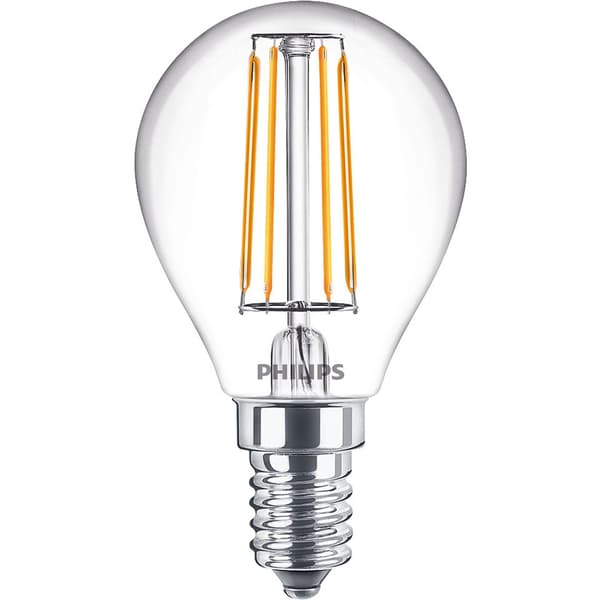 Philips 2-pakning LED E14 Sphere 4,3W (40W) Klar 470lm