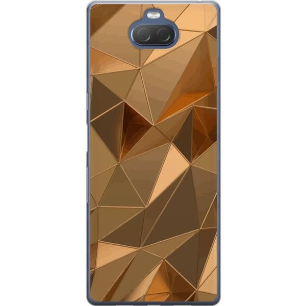 Mobildeksel til Sony Xperia 10 Plus med 3D Gull motiv