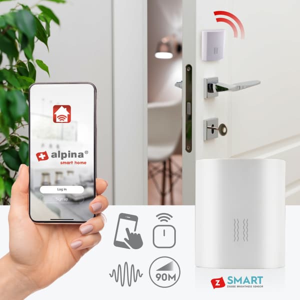 Alpina Zigbee smart vibrationssensor 3,4 x 4,1 cm