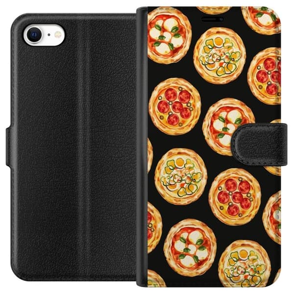 Tegnebogsetui til Apple iPhone 6 med Pizza motiv