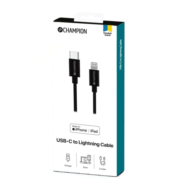 Champion Ladd&Synk kabel USB-C till Lig