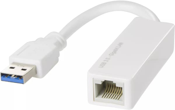 DELTACO USB 3.0 netværksadapter med internt flash-hukommelse, Gigabit