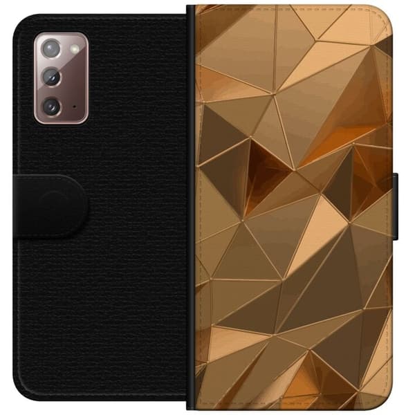 Tegnebogsetui til Samsung Galaxy Note20 med 3D Guld motiv