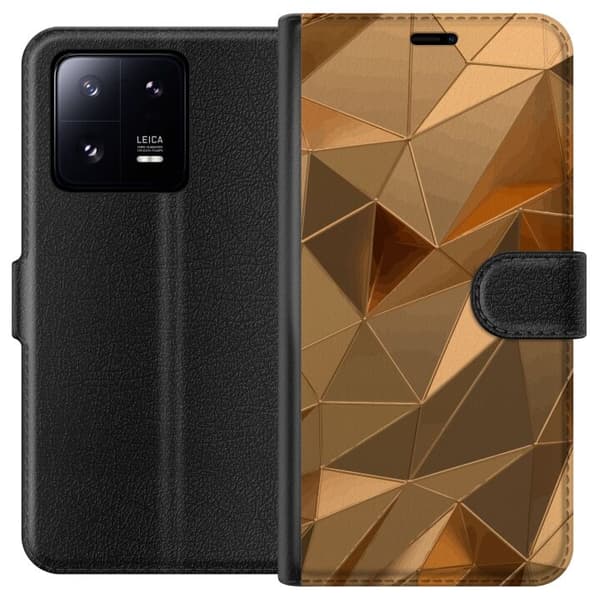 Lommeboketui til Xiaomi 13 Pro med 3D Gull motiv