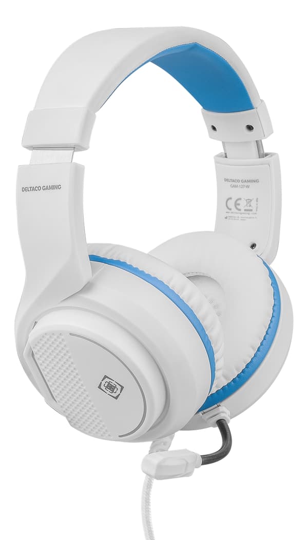 deltaco_gaming Headset for Sony Playstation 5, 2m cable, 40mm element, whit