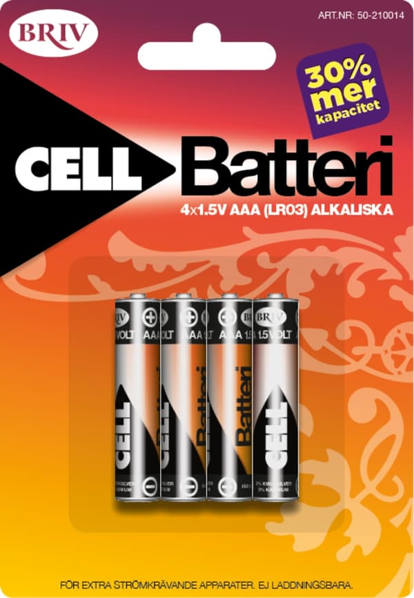 Batteri AAA LR03 - 4-pack, 1/12/96