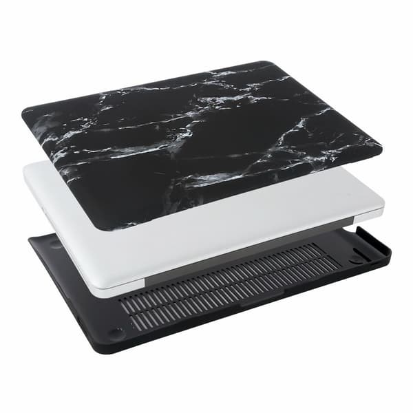 Etui i hård plast til MacBook Pro 15,4" A1707/A1990 Marble (Sort)