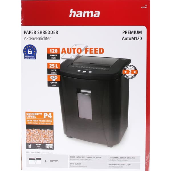 Hama Dokumentförstörare Premium Auto M120