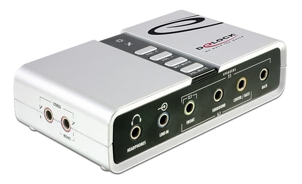 DeLOCK USB 2.0-lydkort, 7.1, 3,5 mm, S/PDIF, ADC/DAC