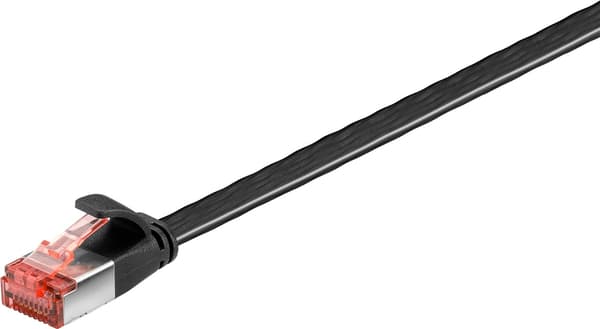 Goobay CAT 6 platt patchkabel, U/FTP, svart kopparledare (CU), 7.5 m