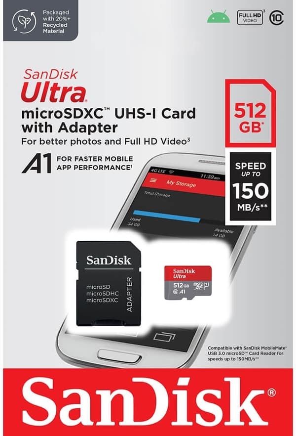 SanDisk Ultra-minnekort microSDXC, 128 GB
