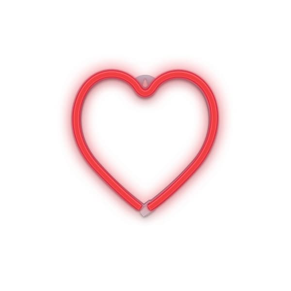 Forever Light Neon LED-lampe HEART batteri + USB FLNEO7, rød