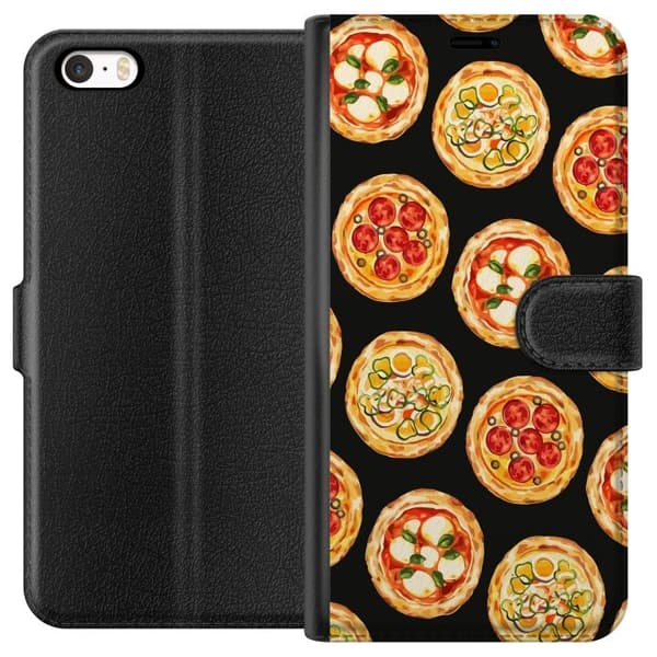 Tegnebogsetui til Apple iPhone 5s med Pizza motiv