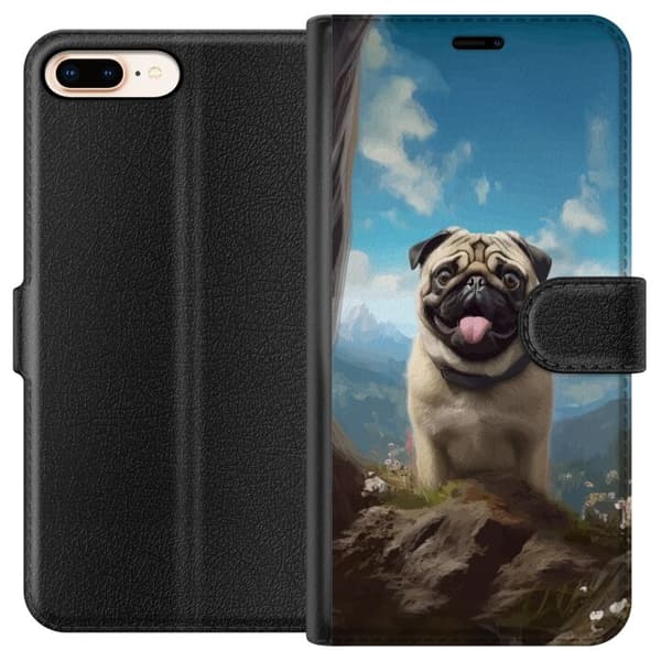Plånboksfodral till Apple iPhone 7 Plus med Glad Hund motiv