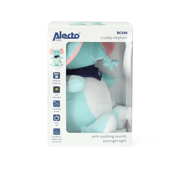 Alecto Nuttet elefant med beroligende lyde og natlys