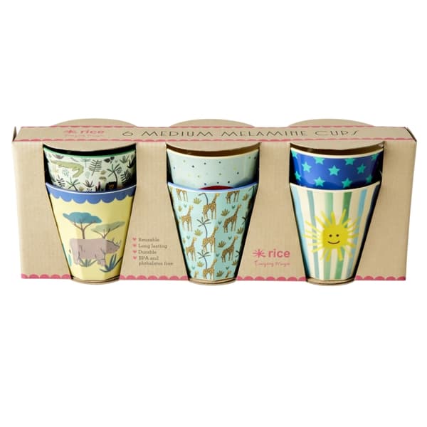 RICE Medium Melamiini kupit 6 kpl - Funky Prints