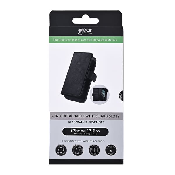 Gear Wallet 2-i-1 MagSerie Sort - iPhone 17 Pro