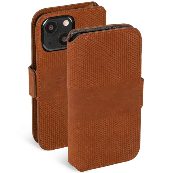 Krusell Nahka Puhelin lompakko iPhone 13 Mini Cognac