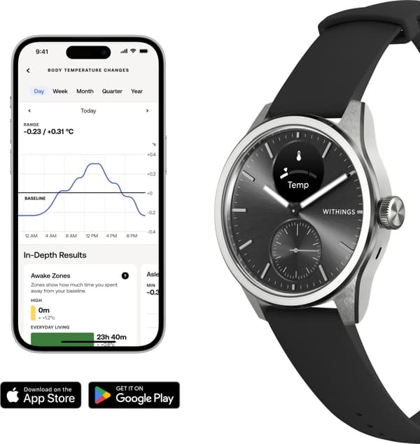 Withings Scanwatch 2 smartklocka, 42 mm, svart