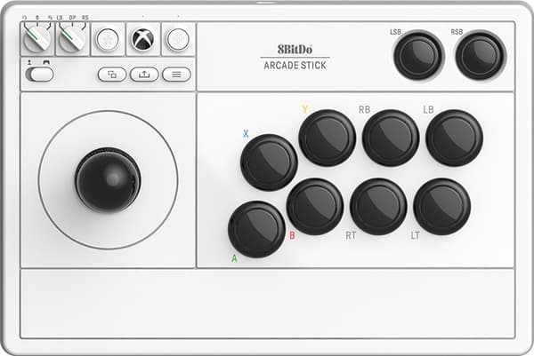 8BitDo Arcade Stick, Vit, Xbox / PC