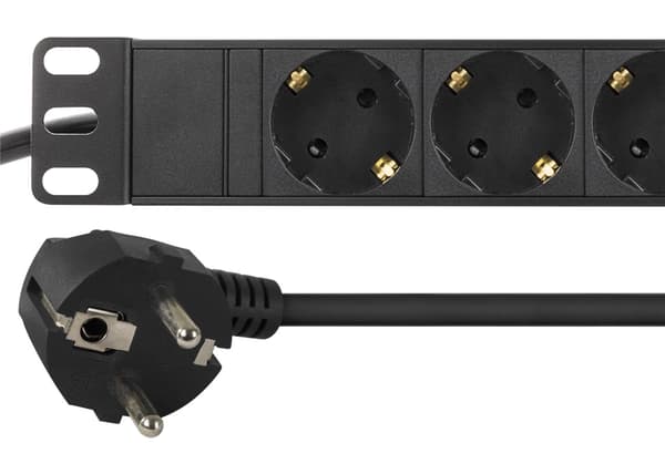DELTACO virtapaneeli, 9xCEE 7/4, 1xCEE 7/7, kosketussuoja, 2m, musta