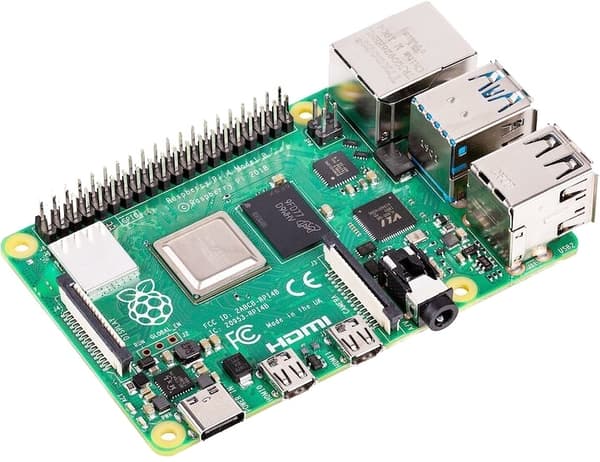 Raspberry Pi 4 Model B, 4 GB RAM, USB-C, dobbel Micro HDMI