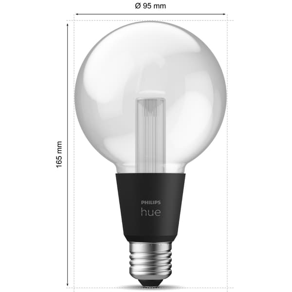 Philips Hue Lightguide Globe 95mm E27 Hvit og farget Ambiance