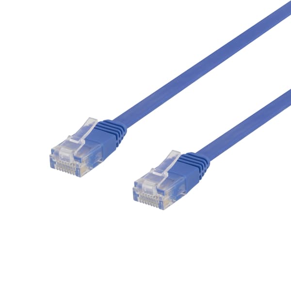 DELTACO U/UTP Cat6 patchkabel, flat, 5m, 250MHz, blå