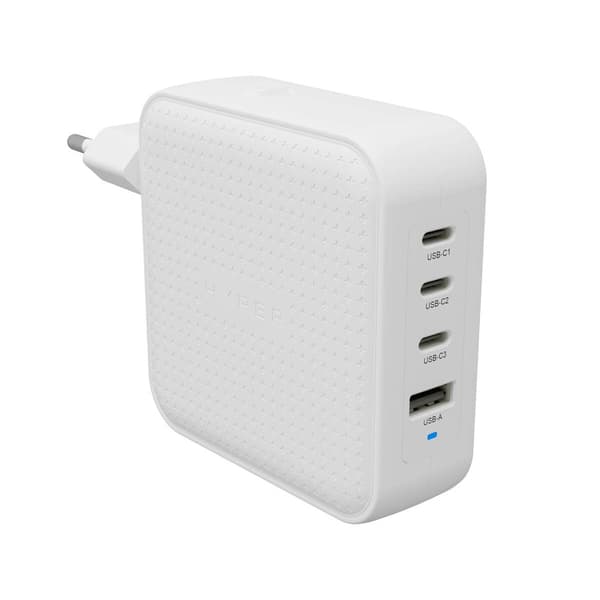 Targus Hyper - HyperJuice 100W USB-C GaN rejseoplader (3C+1A) - Hvid