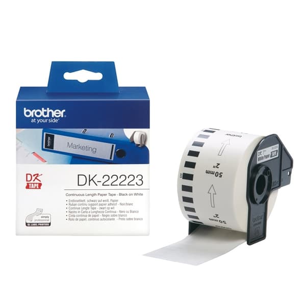 Brother DK-22223 utskrivbare etiketter Hvit