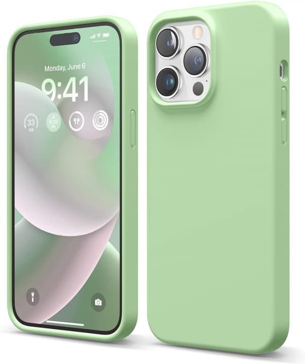 Silikonskal till iPhone 15, Ljusgrön