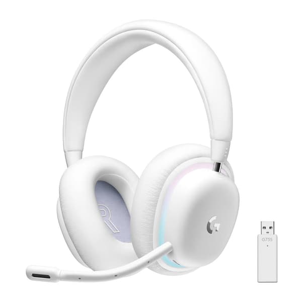 Logitech G735 trådløst spillhodesett, off white