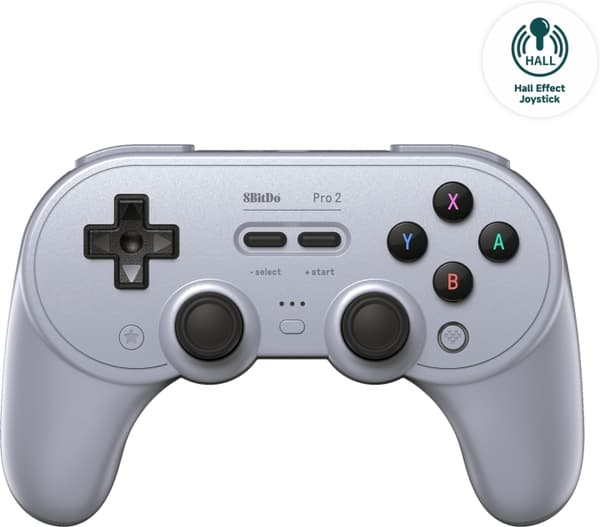 8Bitdo PRO 2 - Hall Edition trådløs spillkontroll, grå, Switch / PC / Android