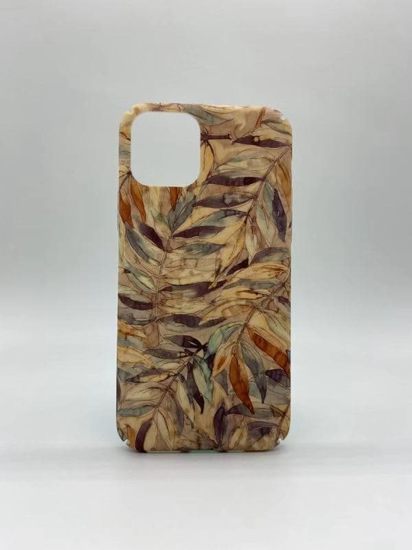Marmorskal med sommarheta blad till iPhone 11 Pro Max
