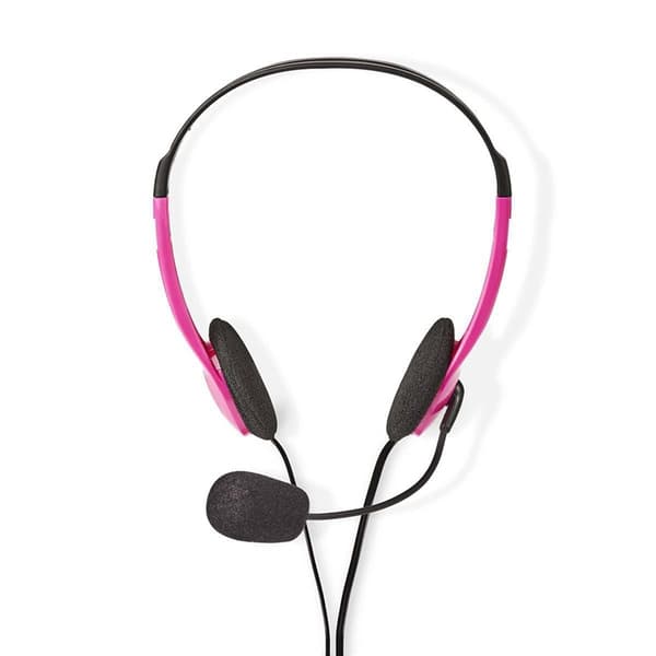 Nedis PC-headset | On-Ear | Stereo | 2x 3.5 mm | Fold-væk-mikrofon | Pink