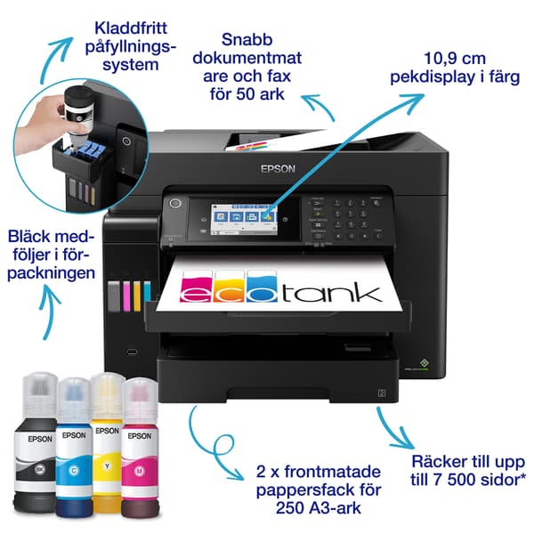 Epson Blækprinter Ecotank ET-16655 Inkjet A3Epson