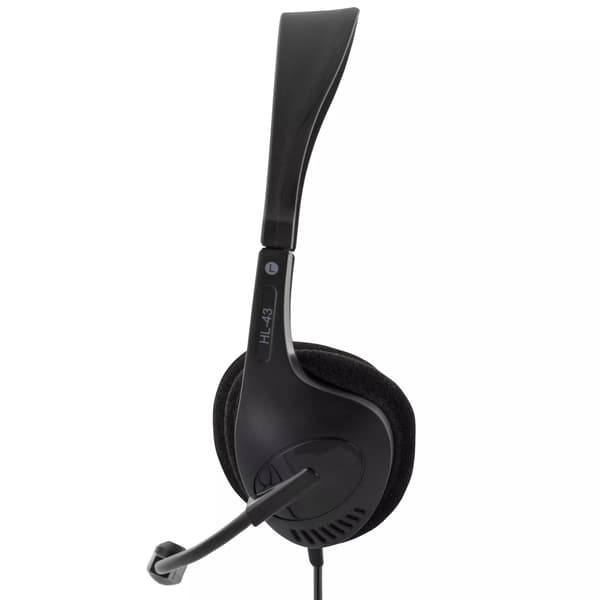 DELTACO headset, 32 Ohm, 2,5 m kabel, svart