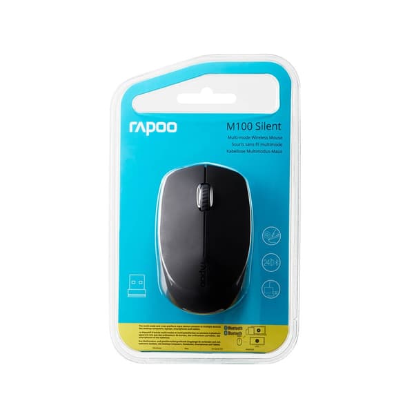 Rapoo Mus M100 Trådløs Silent Multi-Mode Mørkegrå