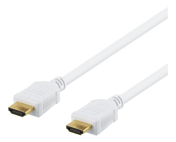 DELTACO Høyhastighets HDMI-kabel, 10 m, Ethernet, 4K UHD, hvit