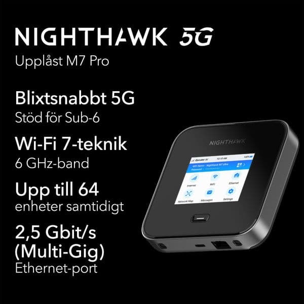 Netgear Router Nighthawk M7 Pro 5G WiFi7 Hotspot NETGEAR