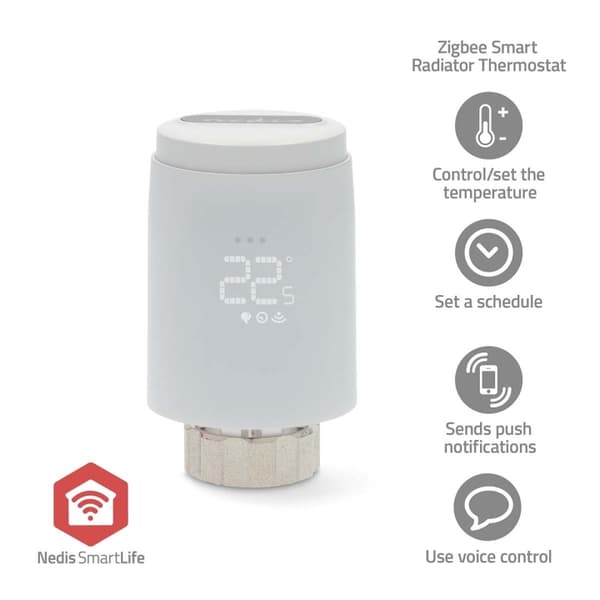 Nedis SmartLife Radiatorkontroll | Zigbee 3.0 | Batteri drevet | LED | Android™ / IOS